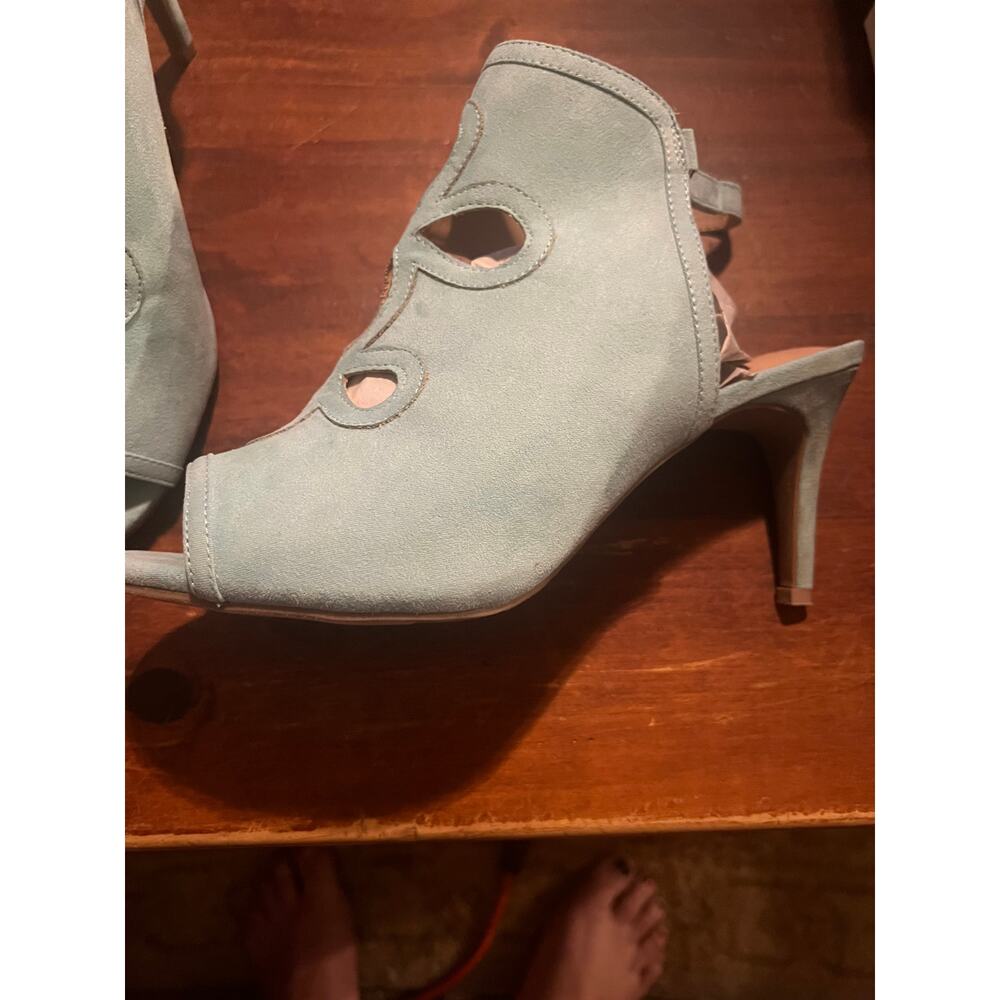 NWT Lane Bryant Women's Sweet Mint Sling Back Heels sz 11W 3 1/4" heel classic - Picture 11 of 16